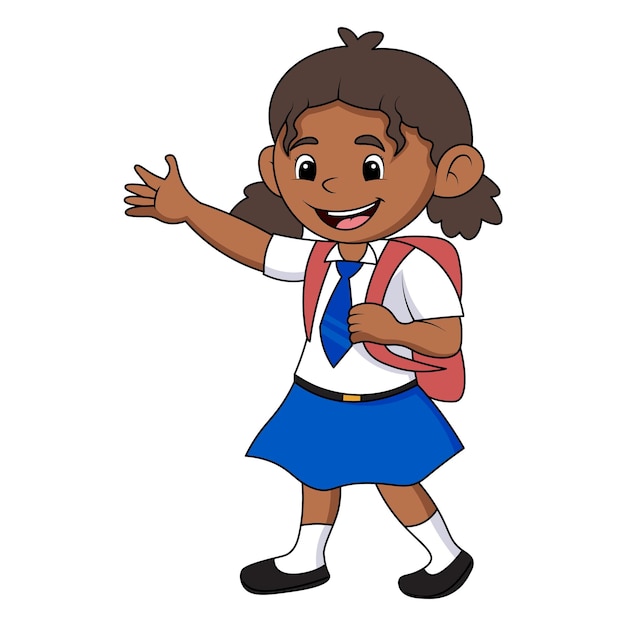 caricatura de niña linda de regreso a la escuela