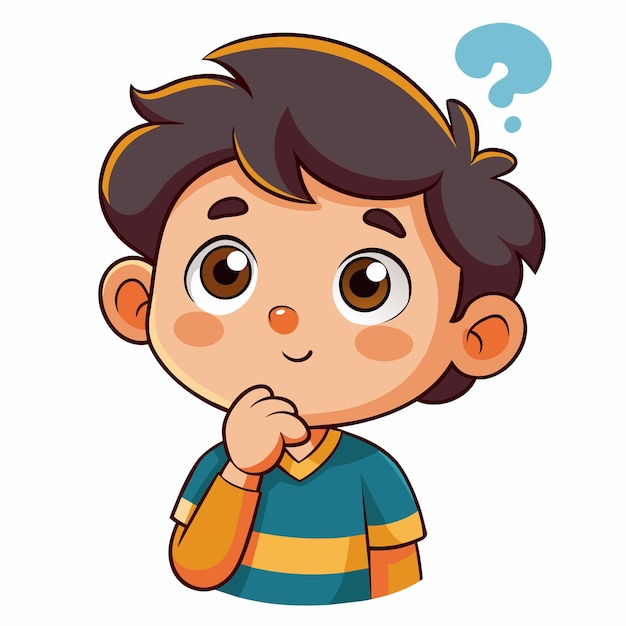 una caricatura de un niño con una camisa azul que dice cita una pregunta cita
