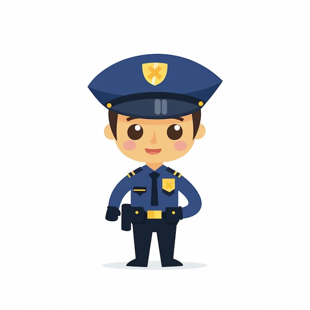 una caricatura de un oficial de policía con un arma en la mano