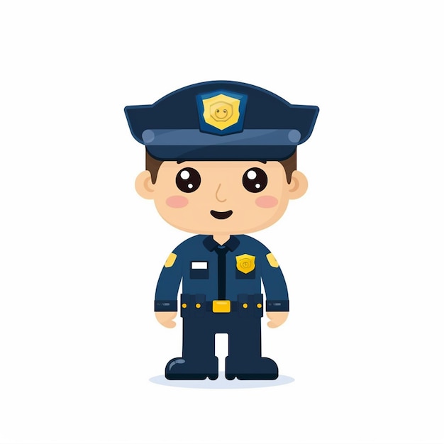 una caricatura de un oficial de policía con una insignia en la cabeza