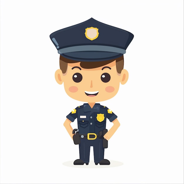 una caricatura de un oficial de policía con una letra h en el pecho