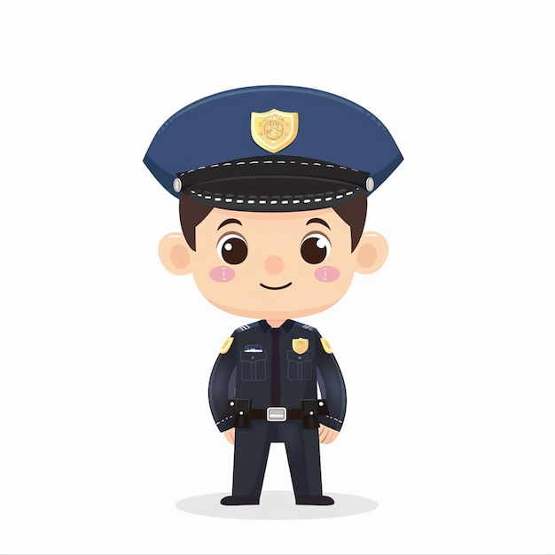 una caricatura de un oficial de policía con un sombrero en la cabeza