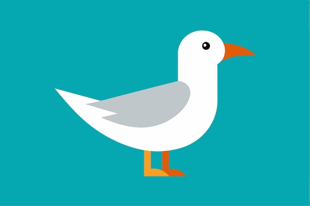 una caricatura de un pájaro blanco con un fondo azul