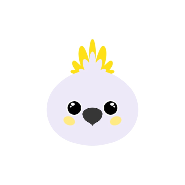 Vector una caricatura de un pájaro con un mohawk amarillo en la cabeza.