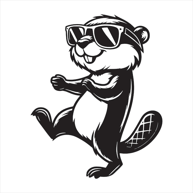 una caricatura de un panda con gafas de sol y una camisa que dice mapaches