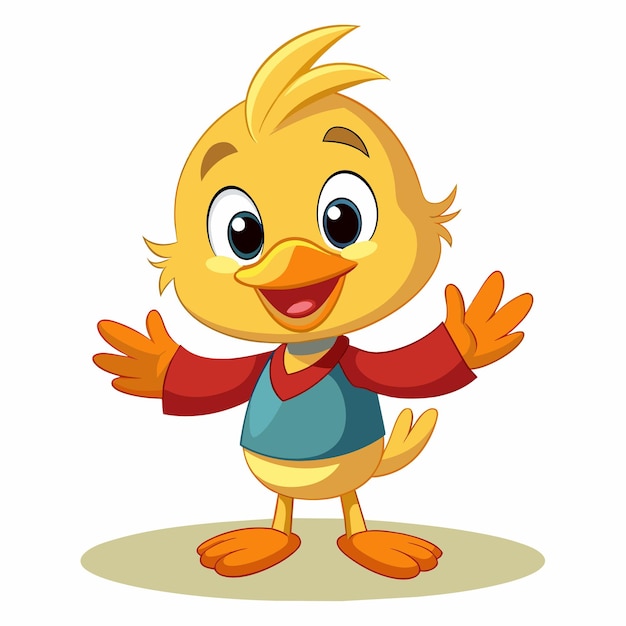una caricatura de un pato con una camisa que dice " pato "