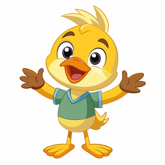 una caricatura de un pato con una camisa que dice " pato "