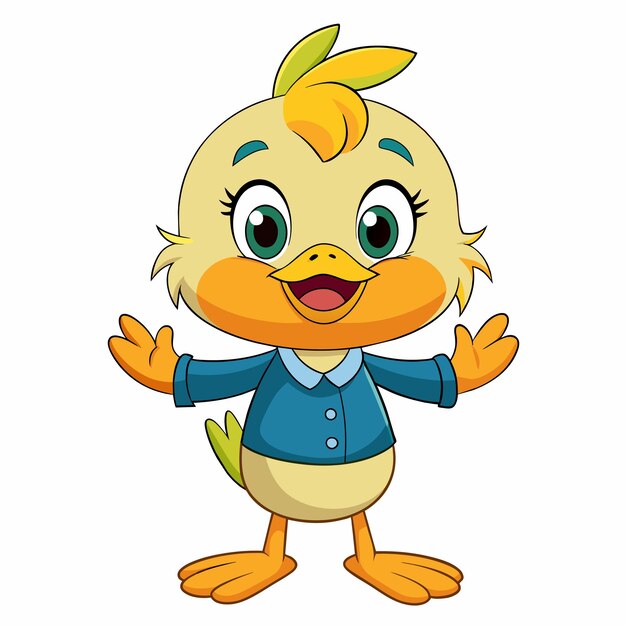 una caricatura de un pato con una camisa que dice " pato "