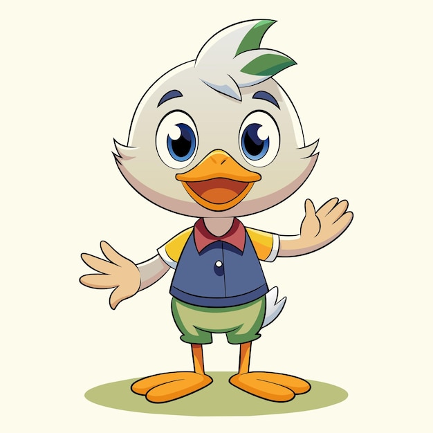 una caricatura de un pato con una camisa que dice pato