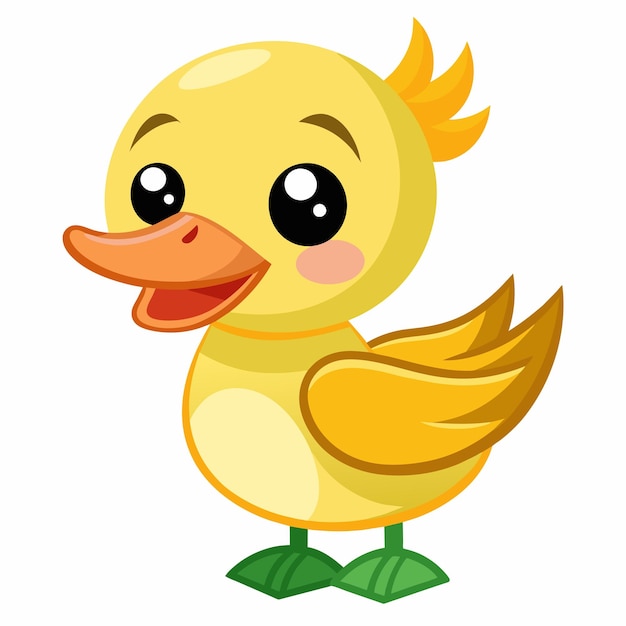 una caricatura de un pato con una cola amarilla