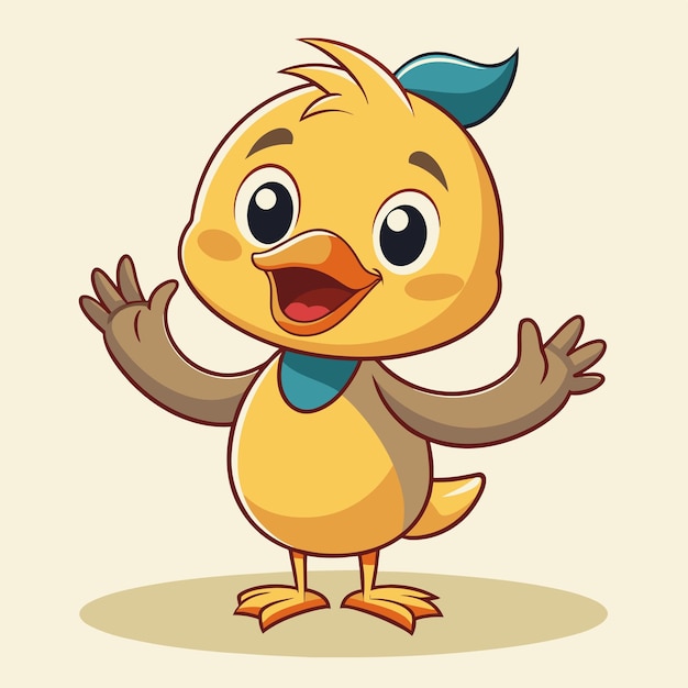 una caricatura de un pato con una corbata azul