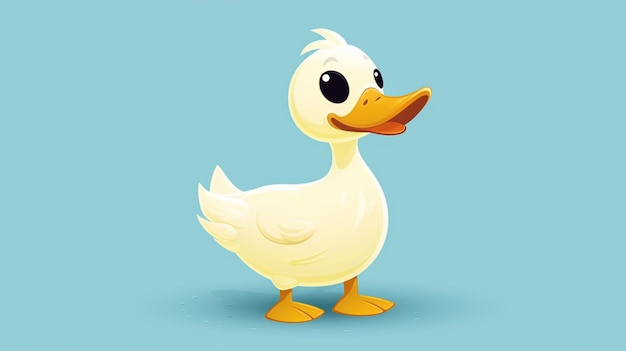 Vector una caricatura de un pato con un fondo azul