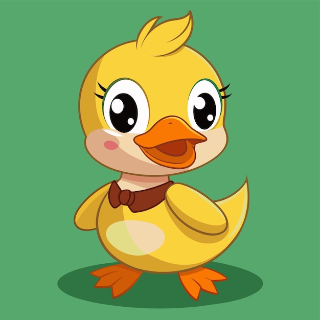 una caricatura de un pato con un fondo verde