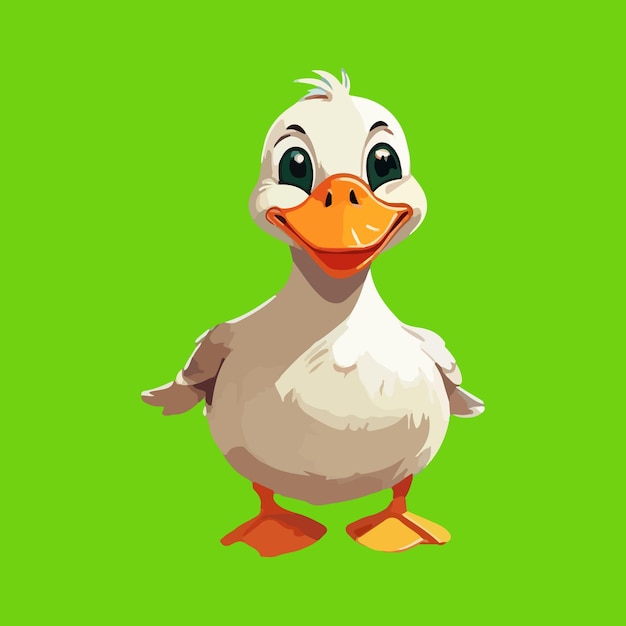 una caricatura de un pato con un fondo verde