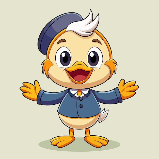 una caricatura de un pato con un sombrero que dice pato