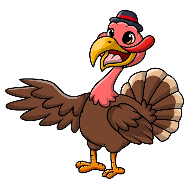 Caricatura de un pavo pavo con fondo blanco