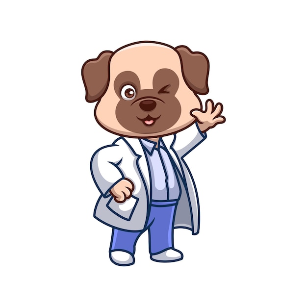 Vector caricatura del perro del doctor del pub