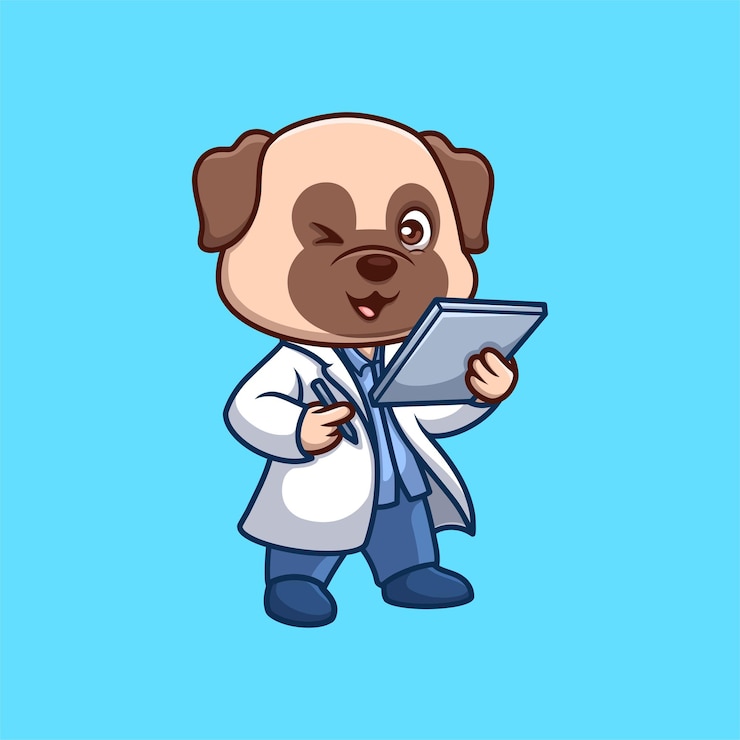 Vector caricatura del perro del doctor del pub