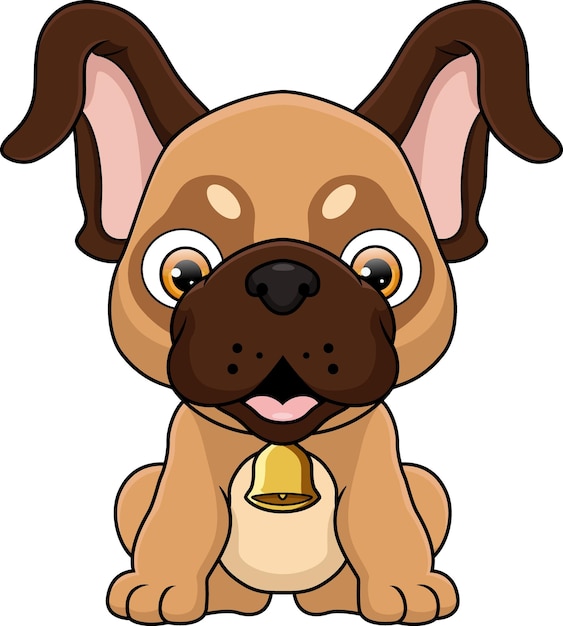 Vector caricatura de perro lindo sobre un fondo blanco