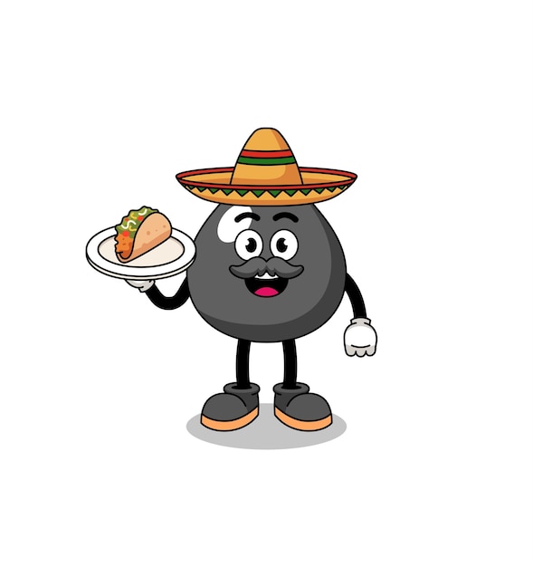 Caricatura de personaje de aceite como diseño de personaje de chef mexicano.