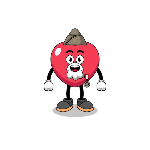 Caricatura de personaje del amor como un diseño de personaje veterano.