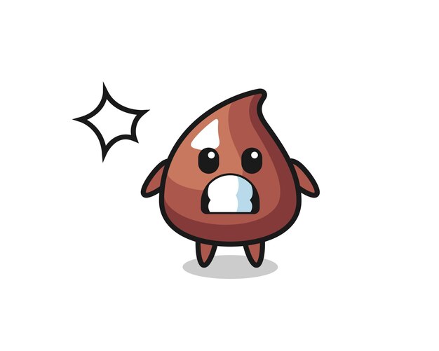 Caricatura de personaje de choco chip con gesto sorprendido