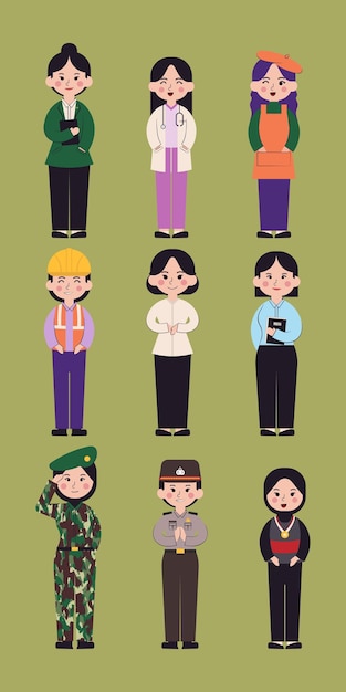 una caricatura de un personaje mujer trabajo