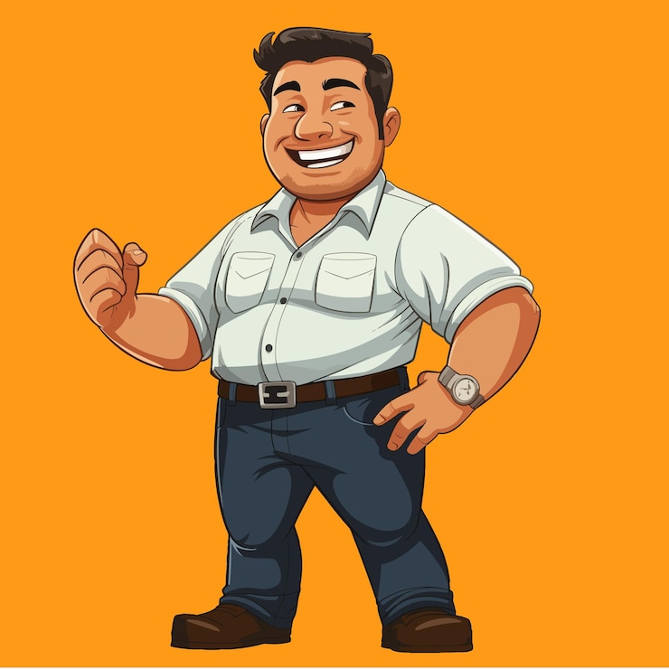 Vector caricatura de personaje normal para póster de videojuego