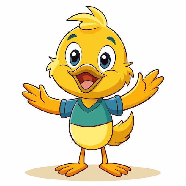 una caricatura de un pollo con una camisa que dice pollo