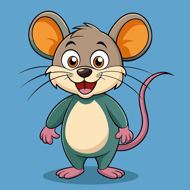 una caricatura de un ratón con un fondo azul