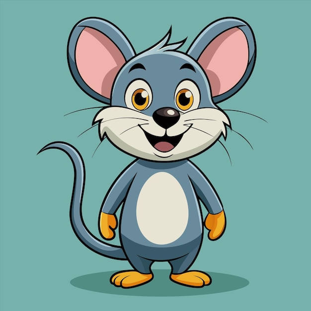 una caricatura de un ratón con un fondo azul