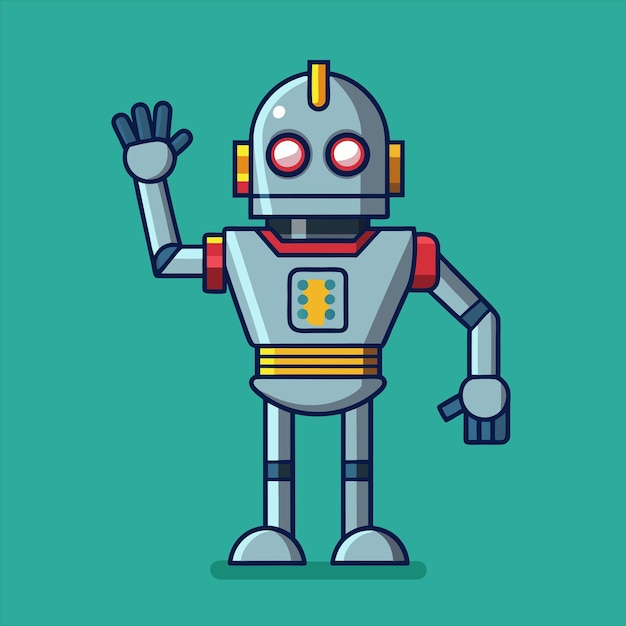 una caricatura de un robot con la palabra robot en él