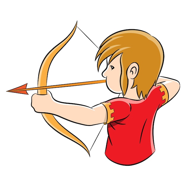 caricatura, de, sagitario, signo zodiacal