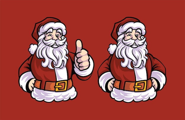 una caricatura de Santa Claus dando un pulgar hacia arriba