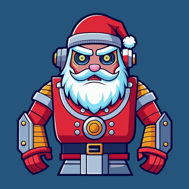 una caricatura de Santa Claus con un sombrero de Santa y un sombrerito de Santa