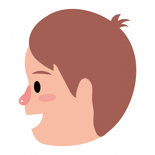 Vector caricatura sonriente cara de hombre