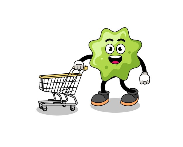 Caricatura de splat sosteniendo un carrito de compras