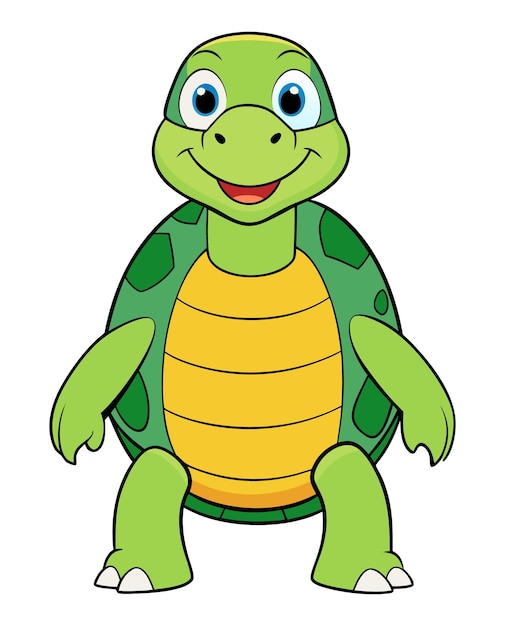 una caricatura de una tortuga con una tortuга amarilla en la espalda