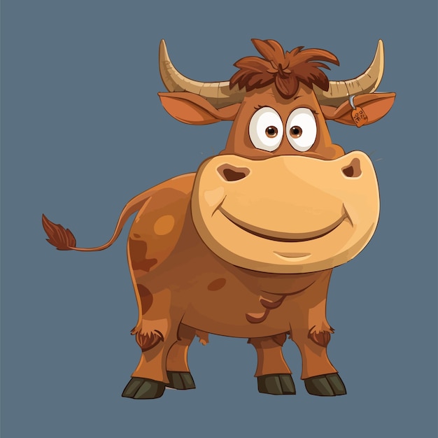una caricatura de una vaca con una cara feliz