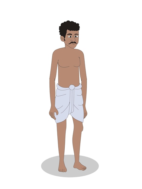 caricatura, vector, de, indio, macho, carácter, indio, caricatura, carácter