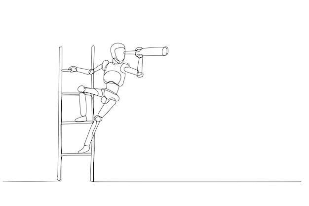 Caricatura de vector robot chatbotai en las vacaciones de ciencia y negocios