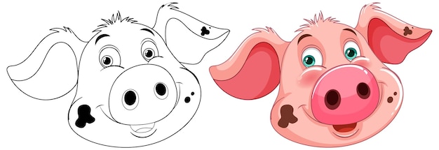 Las caricaturas alegres de las caras de las vacas