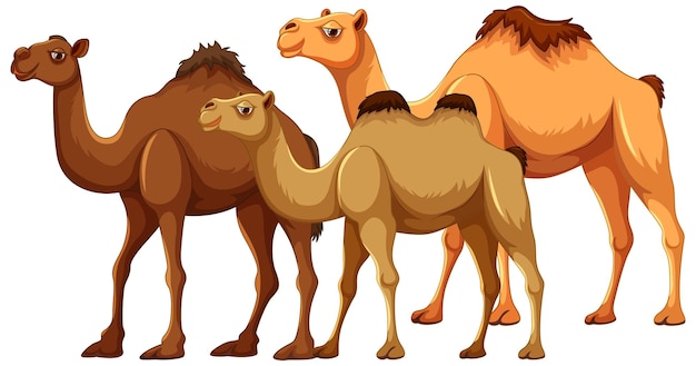 Vector caricaturas de la familia camel