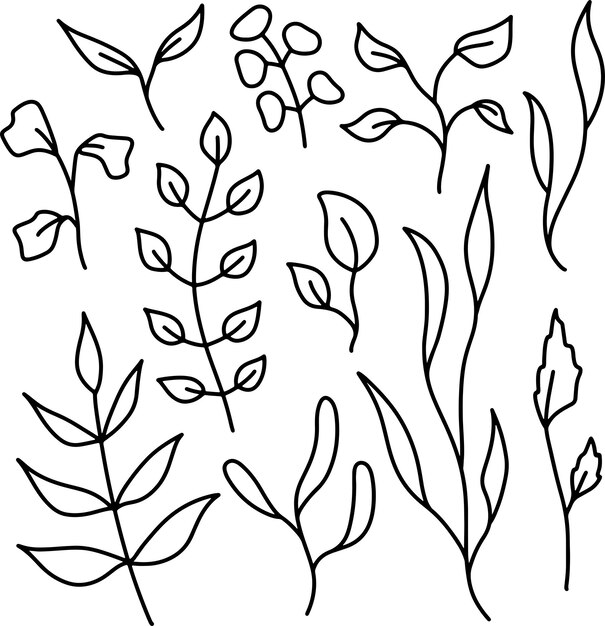 Cariñosas flores de setas cinta nube página de colorear ilustración libro de colorear contorno blanco y negro