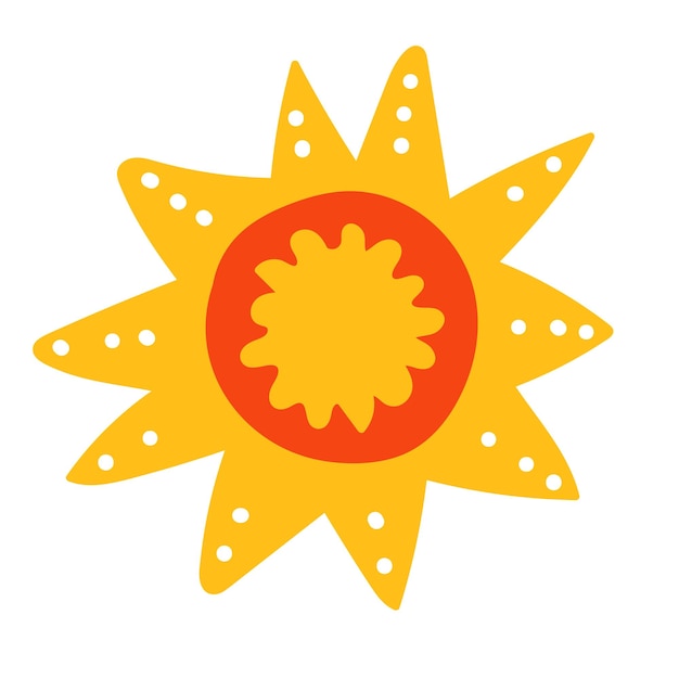 Cariñoso clipart del sol Ilustración para niños Resumen