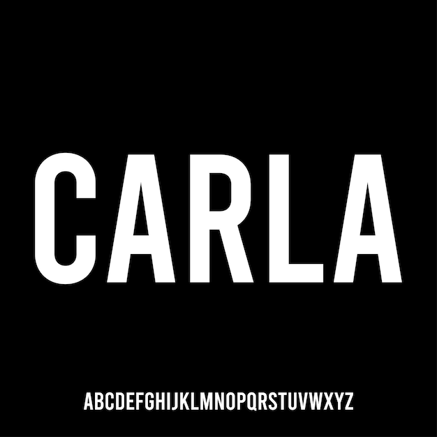 Carla lujo minimalista geométrico sans serif conjunto de fuentes vectoriales alfabeto