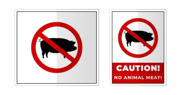 Sin carne animal signo etiqueta símbolo icono vector ilustración