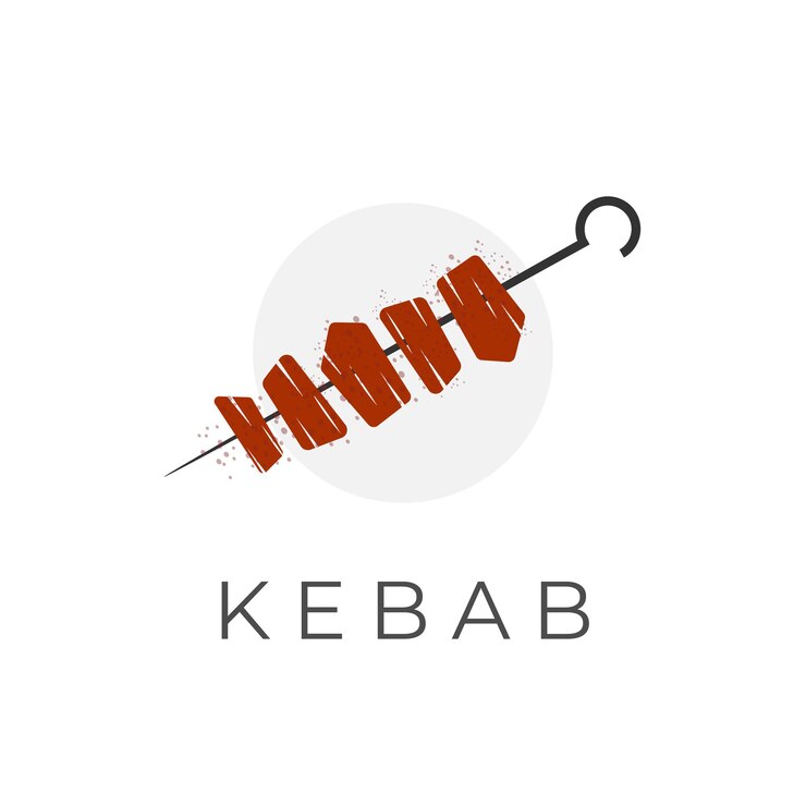 Carne Roja Shashlik Shish Kebab Vector Ilustración Logo