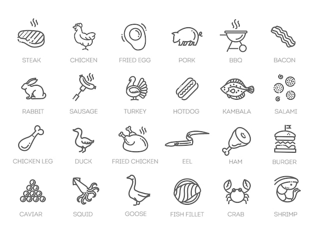 Carnes, aves de corral, peces y huevos