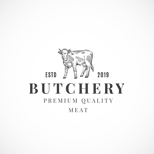 Carnicería Carne de calidad premium signo, símbolo o logotipo abstracto